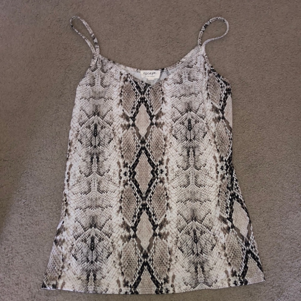 snakeskin print tank top